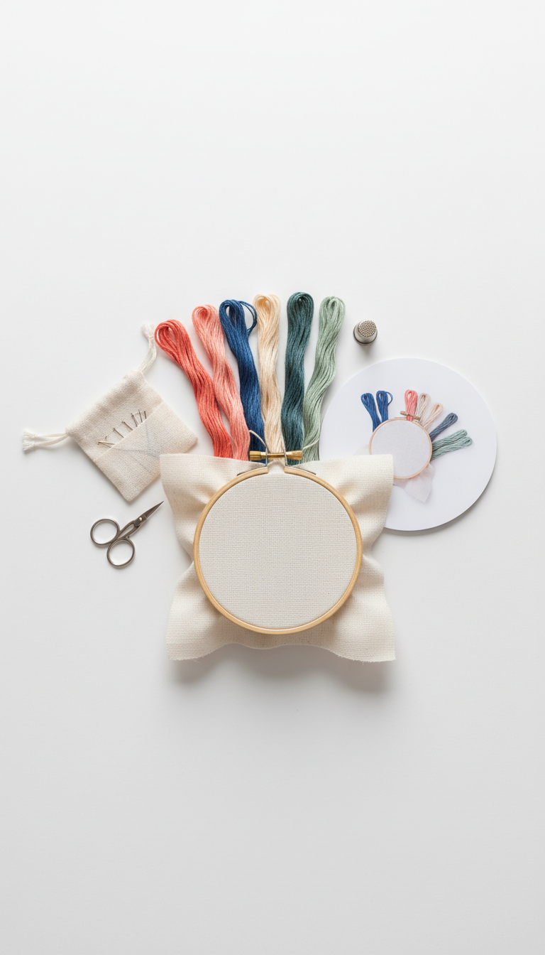 Kit de bordado bastidor floral